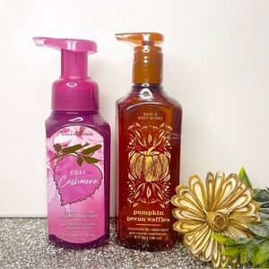 Bath & Body Works Hand Soap Fall Cozy Cashmere & Pumpkin Pecan Waffles Nwt
